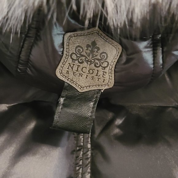 Nicole Benisti Cortina Leather & Fox Fur Down Coat - Picture 8 of 13